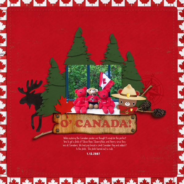 Digital Scrapbook page created by ybmelissa featuring "Around The World" and "Taste of Canada" by Sahlin Studio and Britt-ish Designs