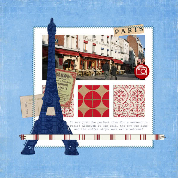 Digital Scrapbook page created by monsu featuring "Around The World" and "Taste of France and Italy" by Sahlin Studio and Britt-ish Designs