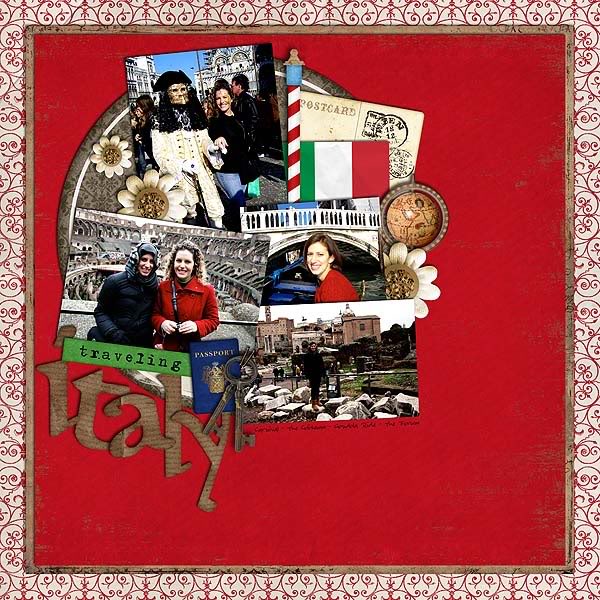 Digital Scrapbook page created by tanyah666 featuring "Around The World" and "Taste of France and Italy" by Sahlin Studio and Britt-ish Designs