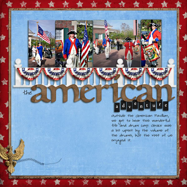 Digital Scrapbook page created by jellyfish featuring "Around The World" and "Taste of Americana" by Sahlin Studio and Britt-ish Designs
