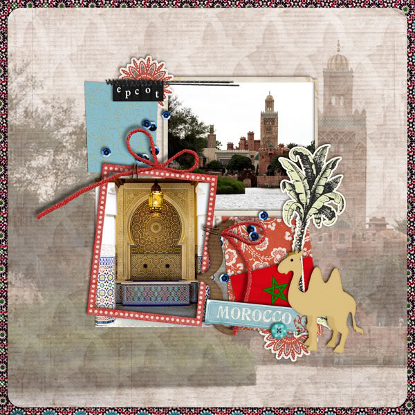 Digital Scrapbook page created by jendavey featuring "Around The World" and "Taste of Morocco" by Sahlin Studio and Britt-ish Designs