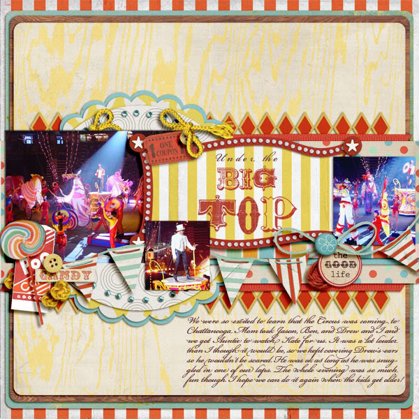 Digital Scrapbook page created by becca1976 featuring "Vintage Carnival" by Sahlin Studio