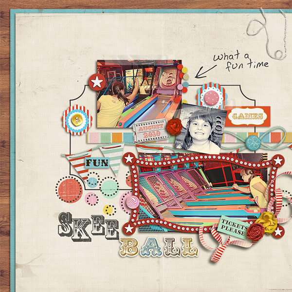 Digital Scrapbook page created by kimbytx featuring "Vintage Carnival" by Sahlin Studio
