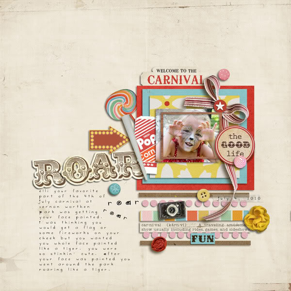 Digital Scrapbook page created by lacidock featuring "Vintage Carnival" by Sahlin Studio