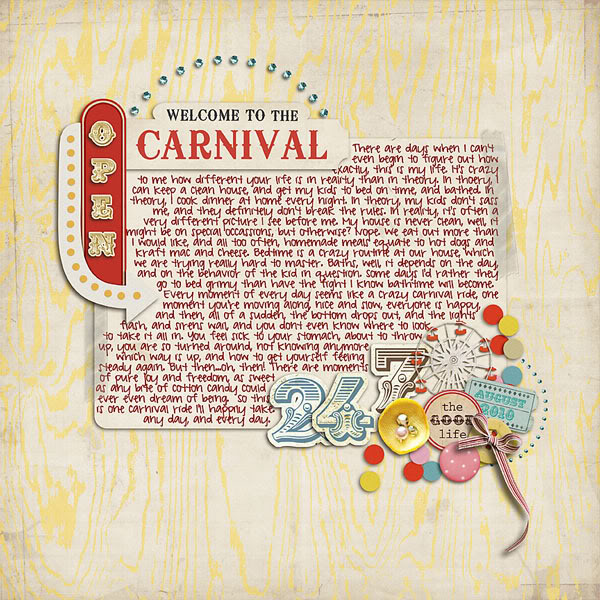 Digital Scrapbook page created by lvelina featuring "Vintage Carnival" by Sahlin Studio