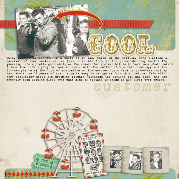 Digital Scrapbook page created by monsu featuring "Vintage Carnival" by Sahlin Studio