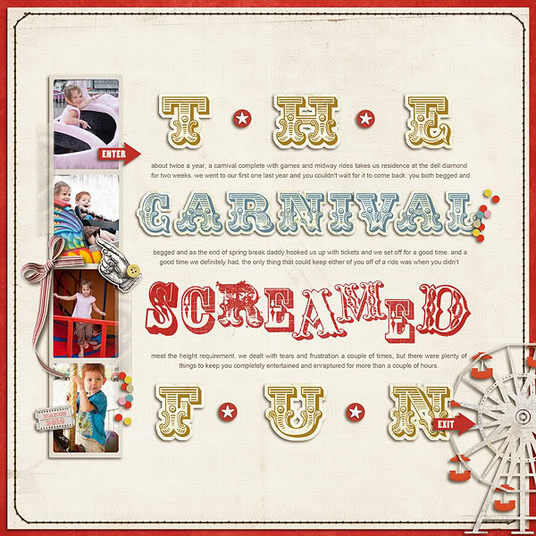 Digital Scrapbook page created by onegirloneboy featuring "Vintage Carnival" by Sahlin Studio