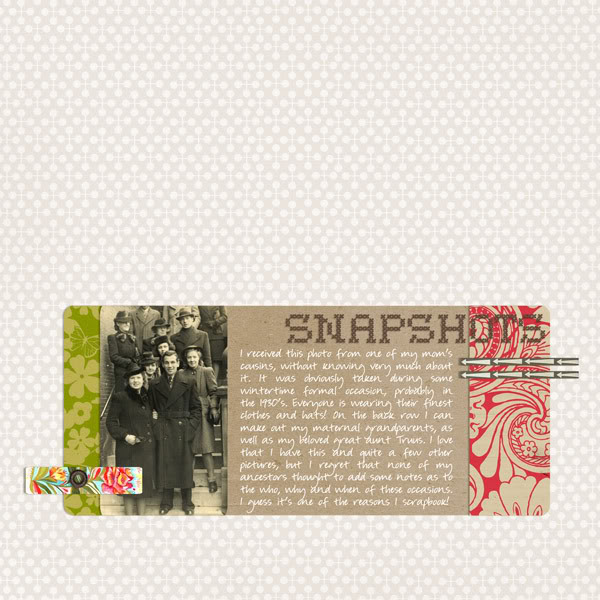 Digital Scrapbook page created by monsu featuring "Grandma's Dresser" by Sahlin Studio