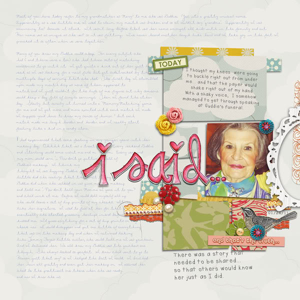 Digital Scrapbook page created by jenj featuring "Grandma's Dresser" by Sahlin Studio