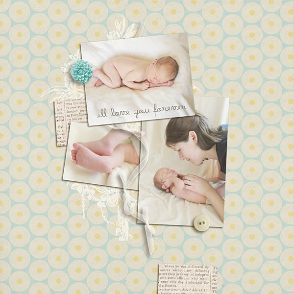 Digital Scrapbook page created by kristasahlin featuring "I'll Love You Forever" by Sahlin Studio