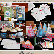 Make a Wish Birthday Party Printables by Sahlin Studio and Valorie Wibbens