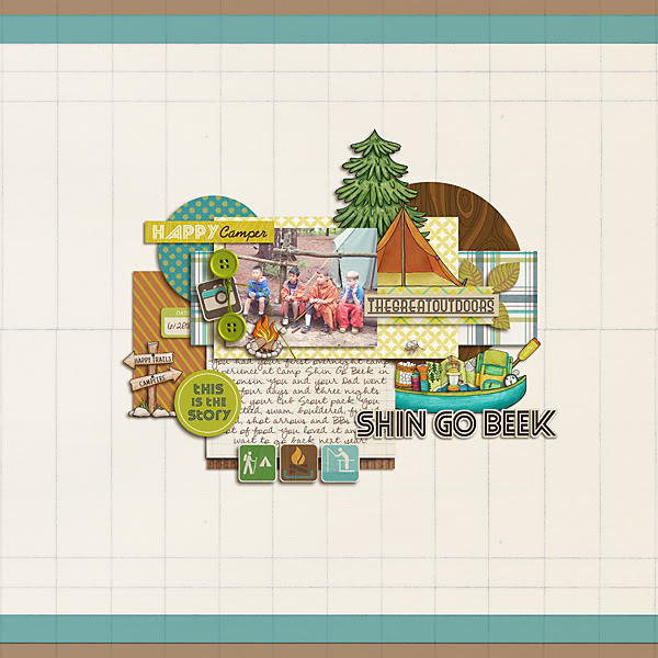 Digital Scrapbook page created by carolee featuring "Summer Camp" by Sahlin Studio