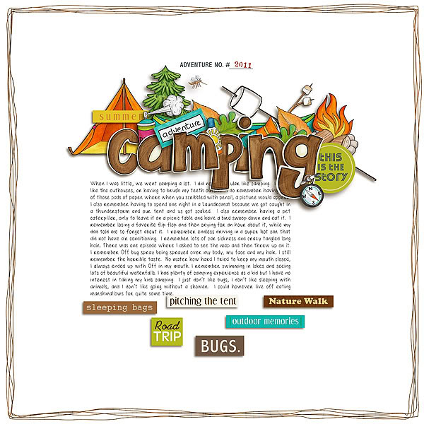 Digital Scrapbook page created by cherryberry featuring "Summer Camp" by Sahlin Studio