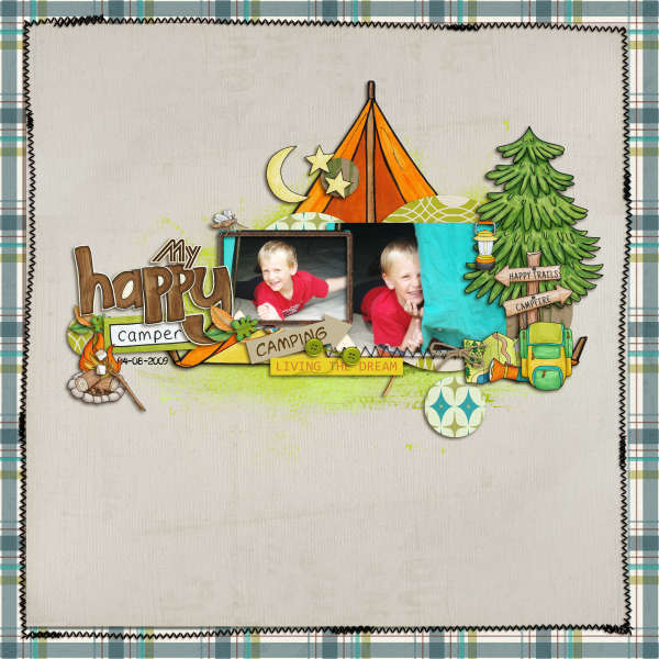 Digital Scrapbook page created by coco featuring "Summer Camp" by Sahlin Studio