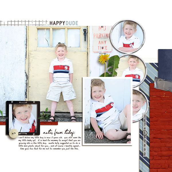 Boy Digital Scrapbook page created by kristasahlin featuring "Grunge" by Sahlin Studio