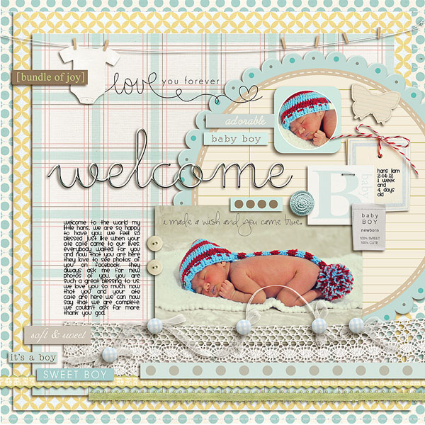 digital scrapbook layout inspiration