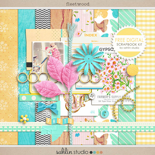 Sahlin Studio, Digital Scrapbooking DesignsFREE Digital Scrapbook Kit -  Fleetwood - Sahlin Studio