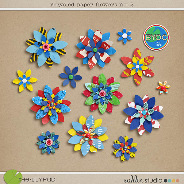 recycled paper flowers no. 2 by sahlin studio