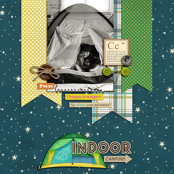 Camping Themed Digital Scrapbooking Kit: Set Up Camp - Creative