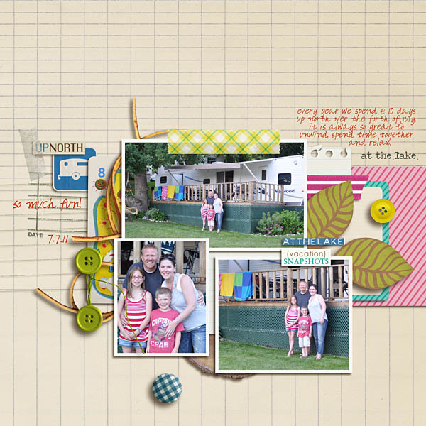 Digital Scrapbooking Kits, August Basics Page Kit-(Kmess), Everyday,  Seasons - Summer