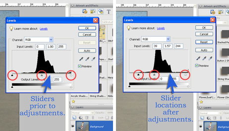photoshop sliders for adjustments