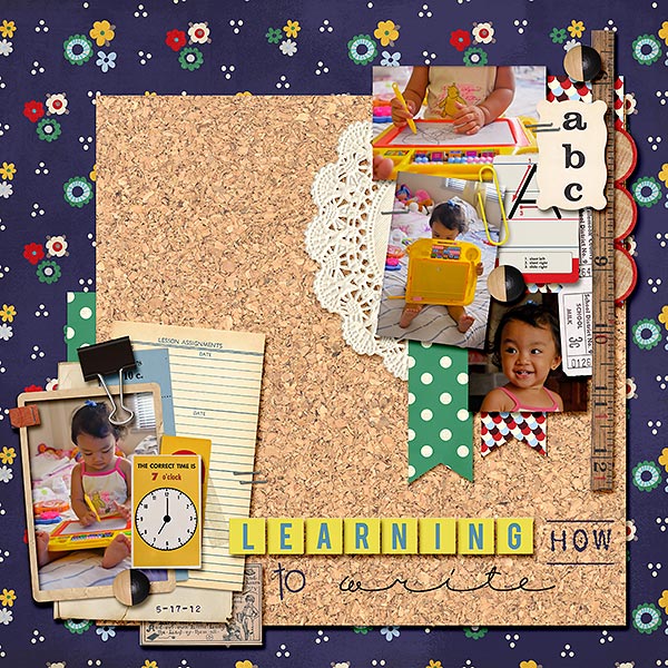 Kindergarten Kid  School scrapbook layouts, Kids scrapbook