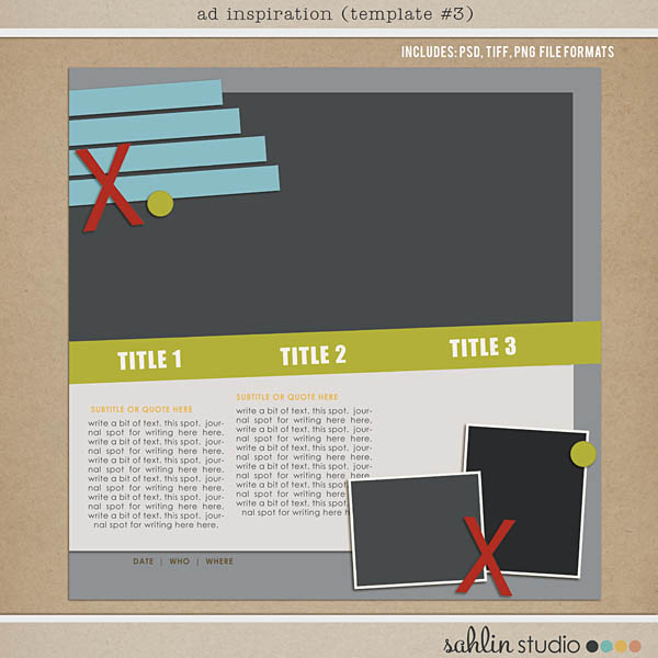 FREE Digital Scrapbook Template - Ad Inspiration