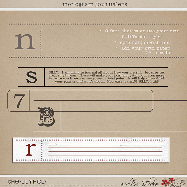 monogram journalers by sahlin studio