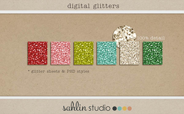 digital glitter sheet style by sahlin studio