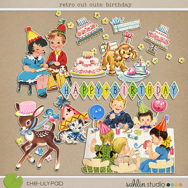 retro cut outs: birthday by sahlin studio