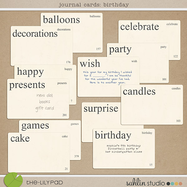 journal cards: birthday by sahlin studio