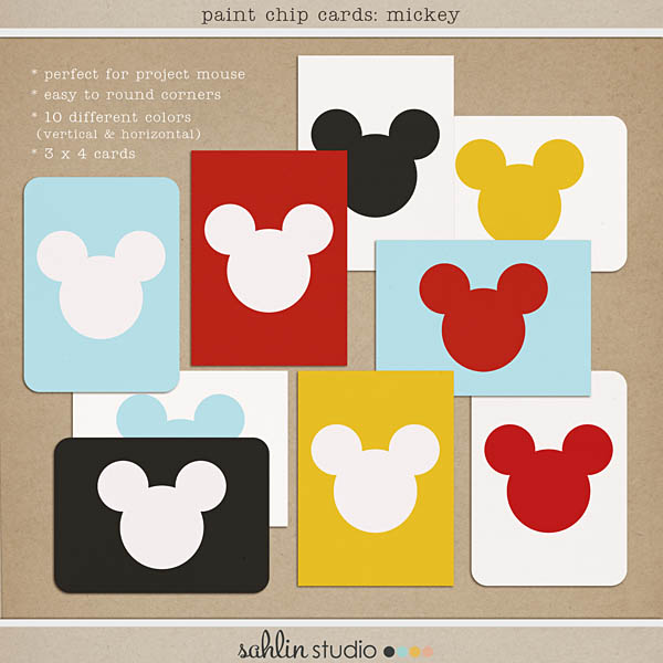 Mickey Paint Cards by Sahlin Studio FREEBIE