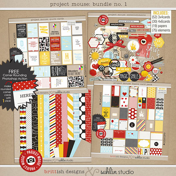 project mouse (days): washi tape by britt-ish designs and sahlin studio -  Scrapbook your magical memories with pocket styled memory keeping systems.