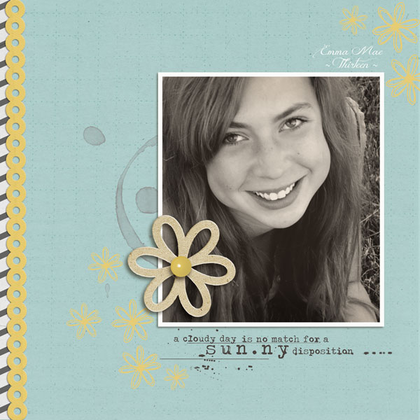 digital scrapbook layout inspiration by Lor