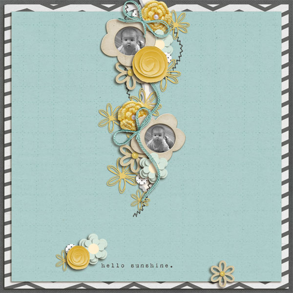 digital scrapbook layout inspiration by scrappycharmer