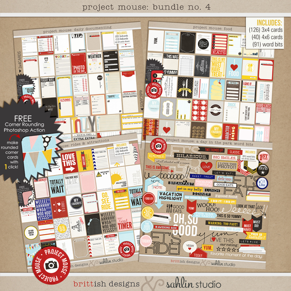 project mouse (days): washi tape by britt-ish designs and sahlin studio -  Scrapbook your magical memories with pocket styled memory keeping systems.