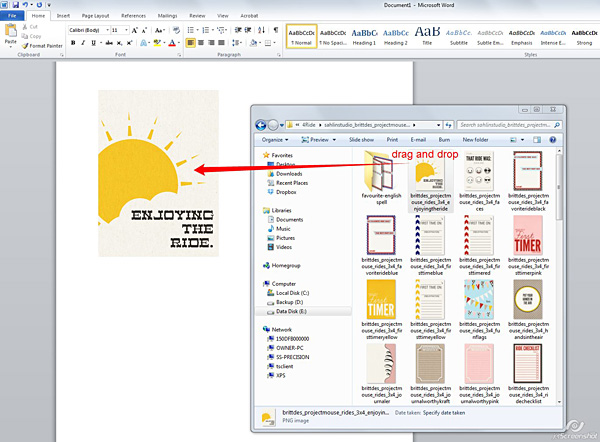 How to Print Project Life cards - Drag and Drop