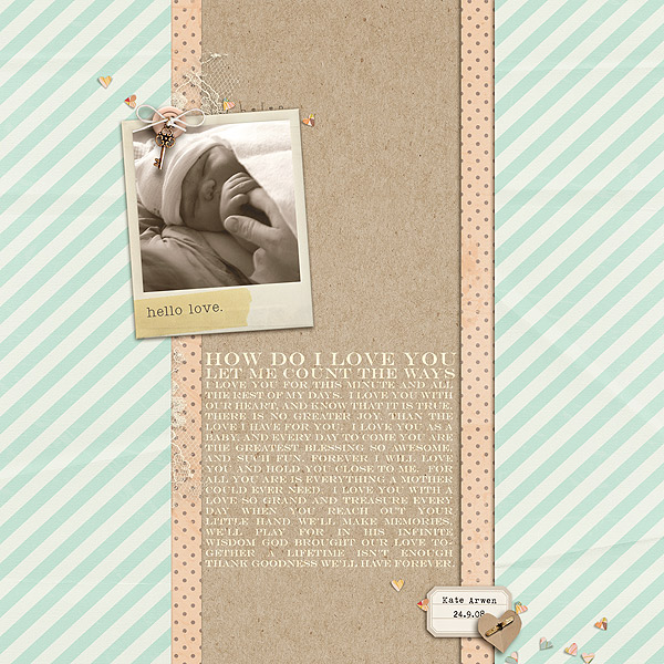 digital scrapbook layout inspiration by helen