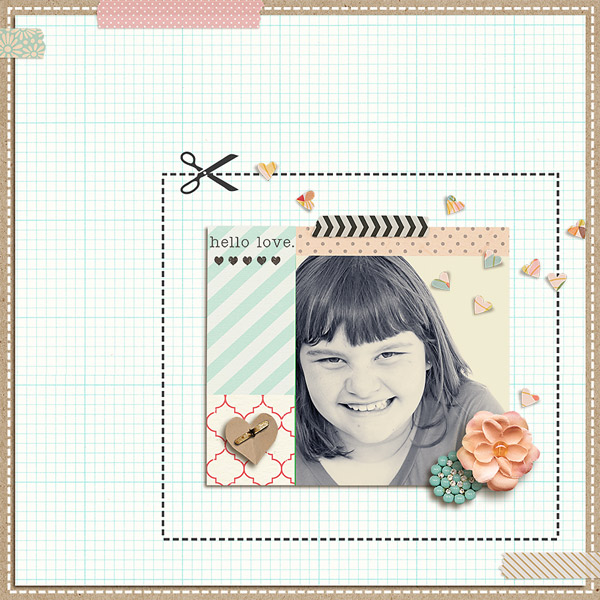 digital scrapbook layout inspiration by kimbytx