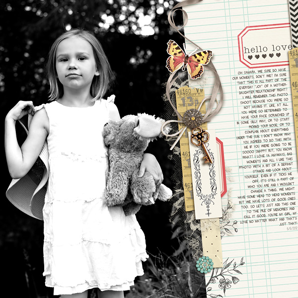 digital scrapbook layout inspiration by misserin