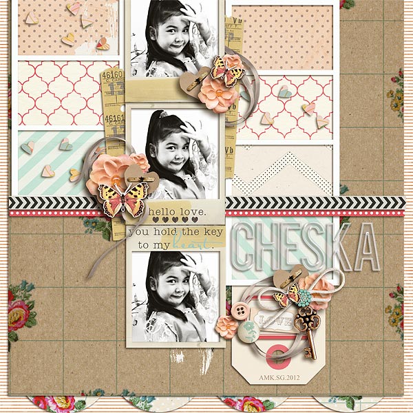 digital scrapbook layout inspiration by scrappydonna