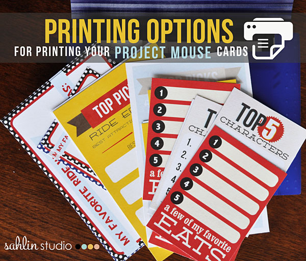 Printing Option for Printing Digital Project Life / Pocket Cards / Project Mouse