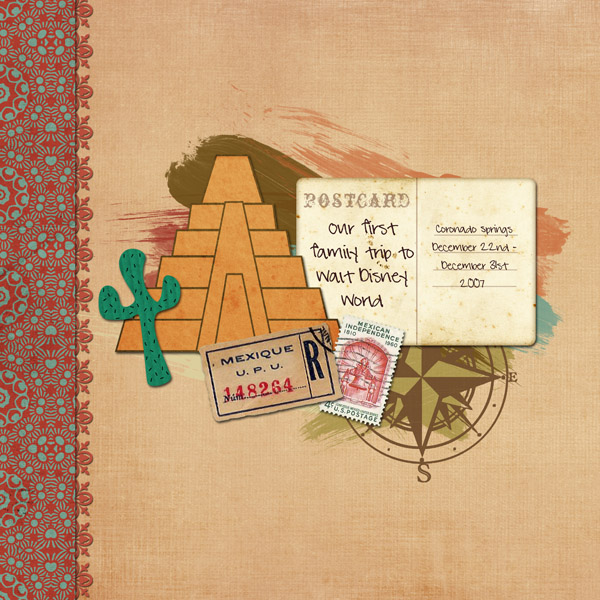 Digital Scrapbook Page featuring Taste of Mexico by Sahlin Studio & Britt-ish Designs - 3