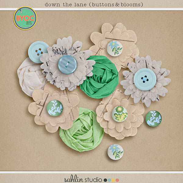down the lane (buttons & blooms) by sahlin studio