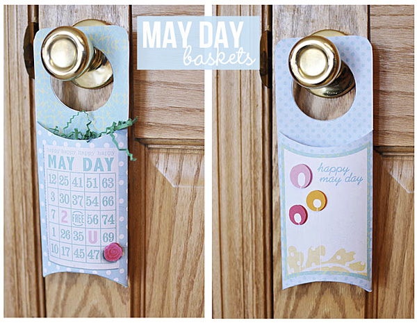 Digital and Hybrid Scrapbook project may day baskets featuring Printables: Door Hangers: Spring  by Sahlin Studio