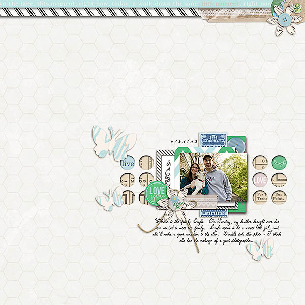 Digital Scrapbook page created by TeaWithLemon featuring "Down the Lane" by Sahlin Studio