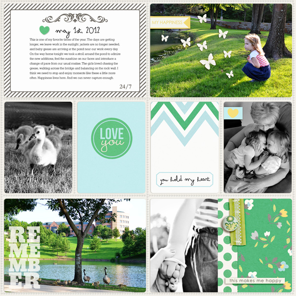 Digital Project Life page created by TeresaVictor featuring Down the Lane by Sahlin Studio