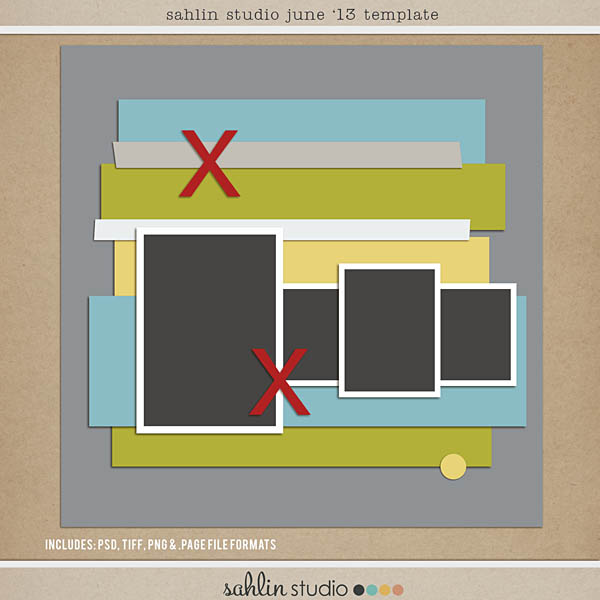 Sahlin Studio June 2013 Ad inspired FREE Scrapbook Template