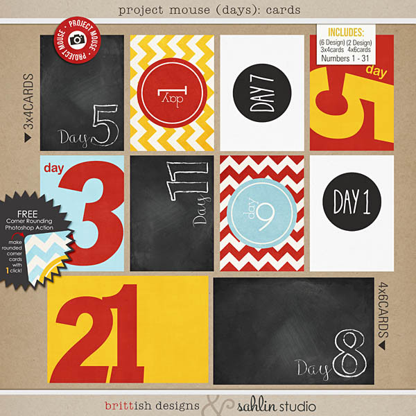 project mouse (days): journal date cards by britt-ish designs and sahlin studio