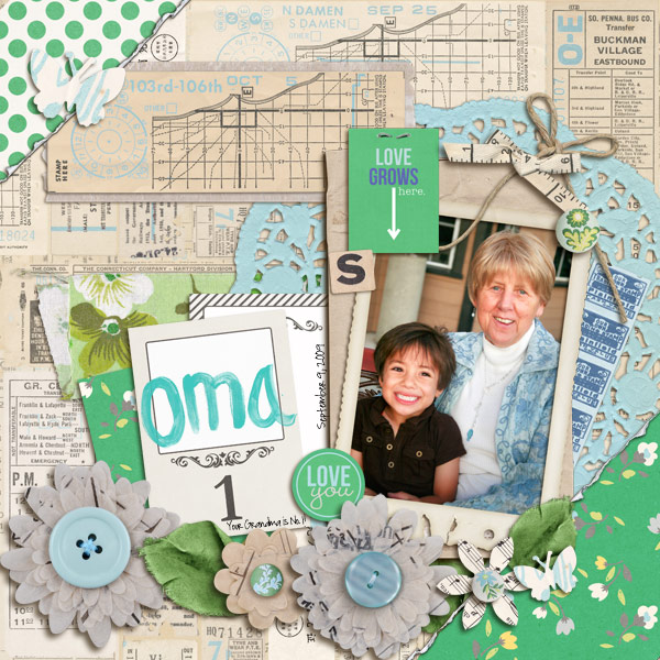 Digital Scrapbook page created by mikinenn featuring "Down the Lane" by Sahlin Studio-1